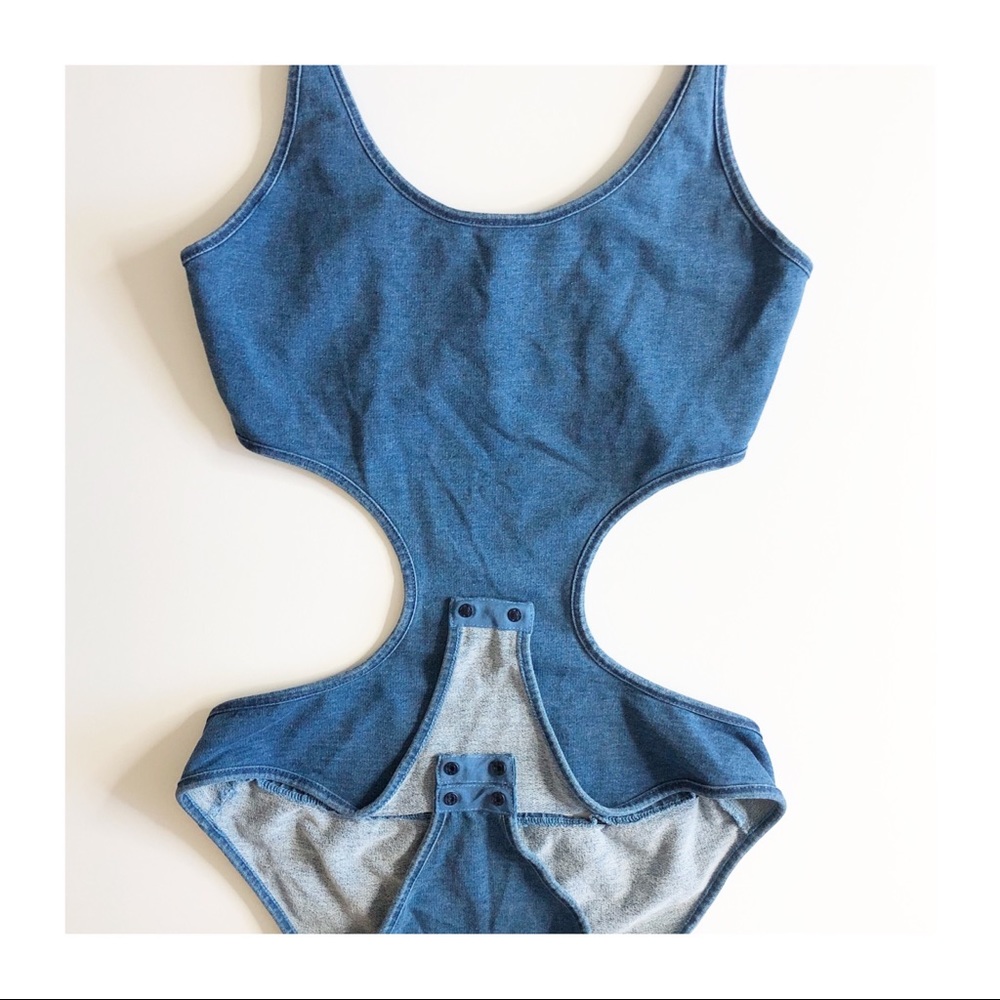 Sugarcloth Jean Cutout Bodysuit NWOT Size Large - Picture 2 of 7